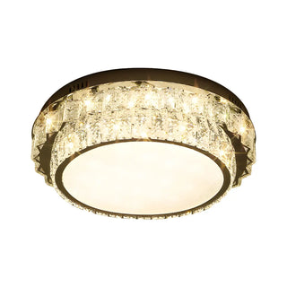 Dimmable Chrome Square Crystal LED Flush Mount Light Zawala Image - 5