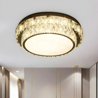 Dimmable Chrome Square Crystal LED Flush Mount Light Zawala Image - 7