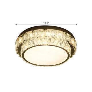 Dimmable Chrome Square Crystal LED Flush Mount Light Zawala Image - 9
