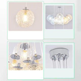 ZOWALA - Modern Cluster Bubble Clear Glass Pendant Light Chandelier Image - 16