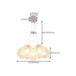 ZOWALA - Modern Cluster Bubble Clear Glass Pendant Light Chandelier #size