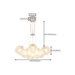 ZOWALA - Modern Cluster Bubble Clear Glass Pendant Light Chandelier Image - 21
