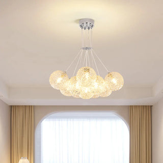 ZOWALA - Modern Cluster Bubble Clear Glass Pendant Light Chandelier Image - 7