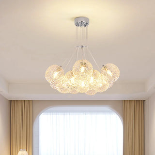 ZOWALA - Modern Cluster Bubble Clear Glass Pendant Light Chandelier Image - 8