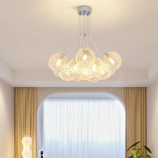 ZOWALA - Modern Cluster Bubble Clear Glass Pendant Light Chandelier Image - 9