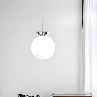 ZOWALA - Modern Classic Chrome White Glass Globe Pendant Light Image - 4