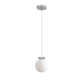 ZOWALA - Modern Classic Chrome White Glass Globe Pendant Light Image - 5