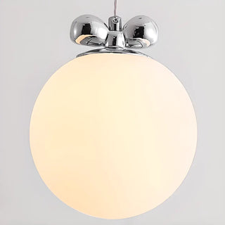 ZOWALA - Modern Classic Chrome White Glass Globe Pendant Light Image - 7