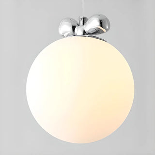 ZOWALA - Modern Classic Chrome White Glass Globe Pendant Light Image - 8