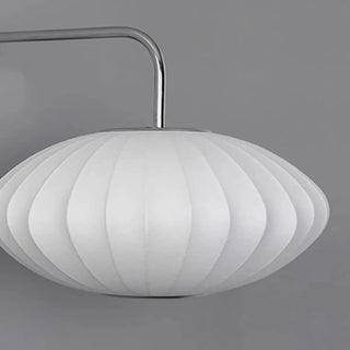 Modern White Silk Lantern Shade Chrome Wall Sconce Zawala Image - 12