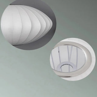 Modern White Silk Lantern Shade Chrome Wall Sconce Zawala Image - 14