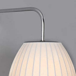 Modern White Silk Lantern Shade Chrome Wall Sconce Zawala Image - 15