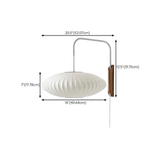 Modern White Silk Lantern Shade Chrome Wall Sconce Zawala Image - 18