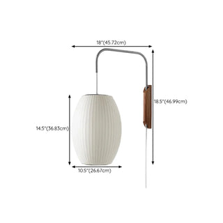 Modern White Silk Lantern Shade Chrome Wall Sconce Zawala Image - 19