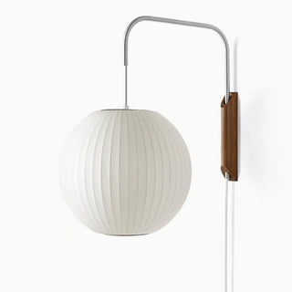 Modern White Silk Lantern Shade Chrome Wall Sconce Zawala Image - 3