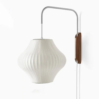 Modern White Silk Lantern Shade Chrome Wall Sconce Zawala Image - 6
