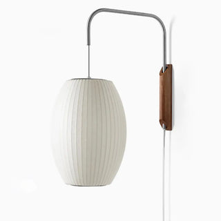 Modern White Silk Lantern Shade Chrome Wall Sconce Zawala Image - 8
