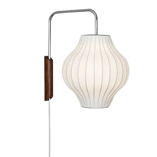 Modern White Silk Lantern Shade Chrome Wall Sconce Zawala Image - 9