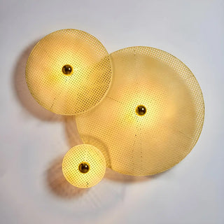 Coastal Circle Rattan Living Room Yellow Wall Sconce Zawala Image - 6