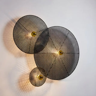 Coastal Circle Rattan Living Room Yellow Wall Sconce Zawala Image - 7