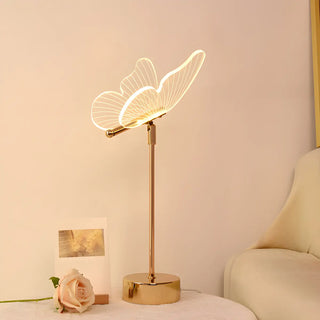 Gold Elegant Hollow Butterfly Metal Decor Table Lamp Zawala Image - 1