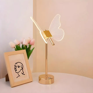 Gold Elegant Hollow Butterfly Metal Decor Table Lamp Zawala Image - 2