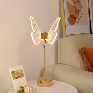 Gold Elegant Hollow Butterfly Metal Decor Table Lamp Zawala Image - 3