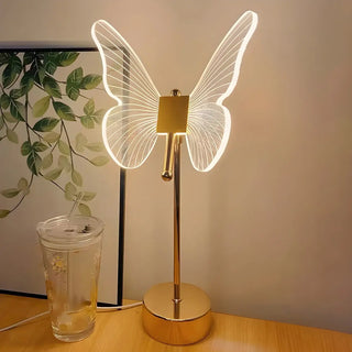 Gold Elegant Hollow Butterfly Metal Decor Table Lamp Zawala Image - 9
