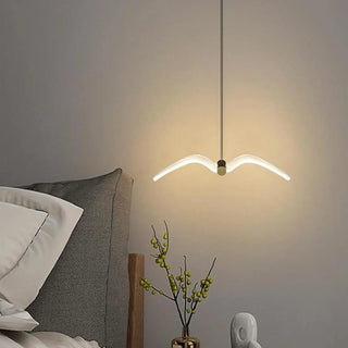 Unique Bedroom Clear Acrylic Seagull Bird LED Pendant Light Zawala Image - 1