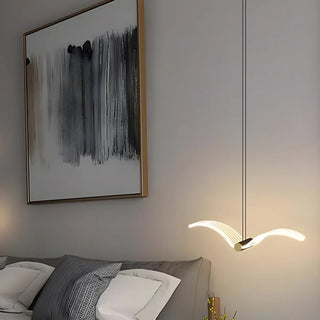 Unique Bedroom Clear Acrylic Seagull Bird LED Pendant Light Zawala Image - 3