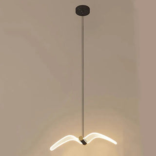 Unique Bedroom Clear Acrylic Seagull Bird LED Pendant Light Zawala Image - 5