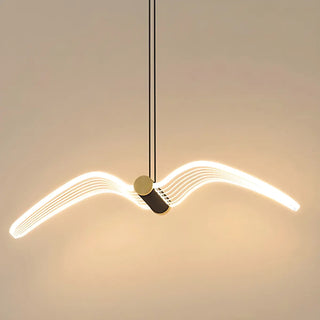 Unique Bedroom Clear Acrylic Seagull Bird LED Pendant Light Zawala Image - 8