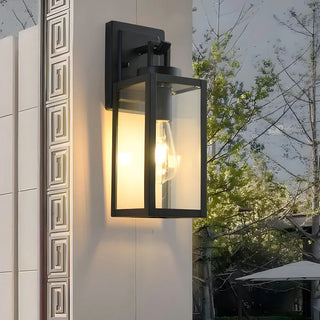 Waterproof Box Black Glass Outdoor LED Wall Sconce Zawala Image - 1