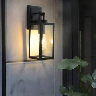 Waterproof Box Black Glass Outdoor LED Wall Sconce Zawala Image - 2