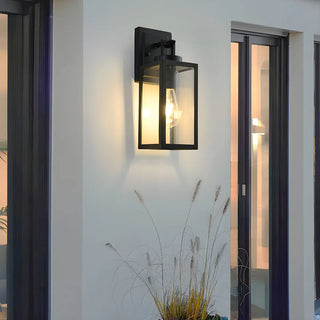 Waterproof Box Black Glass Outdoor LED Wall Sconce Zawala Image - 3