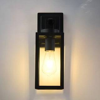 Waterproof Box Black Glass Outdoor LED Wall Sconce Zawala Image - 7