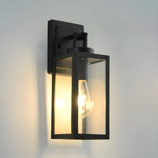 Waterproof Box Black Glass Outdoor LED Wall Sconce Zawala Image - 8