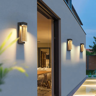Modish Clear Rectangular Metal External LED Wall Light Zawala Image - 1