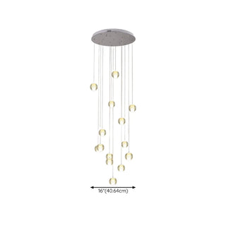 Multi-Globe Cluster Clear Glass Crystal Pendant Light  #size