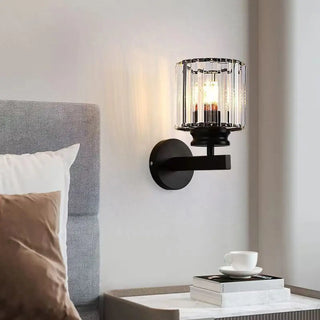 ZOWALA - Stylish Clear Crystal Gold Cylinder Vanity Light Image - 1