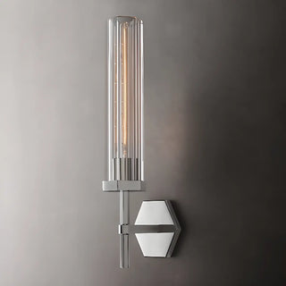 ZOWALA - Modern Clear Glass and Gold Geometric Vanity Light Image - 10