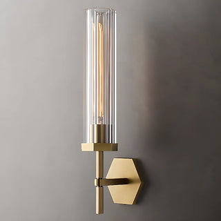 ZOWALA - Modern Clear Glass and Gold Geometric Vanity Light Image - 11