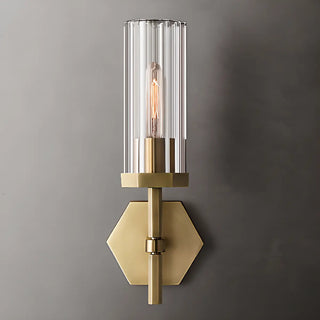 ZOWALA - Modern Clear Glass and Gold Geometric Vanity Light Image - 13