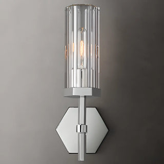 ZOWALA - Modern Clear Glass and Gold Geometric Vanity Light Image - 14