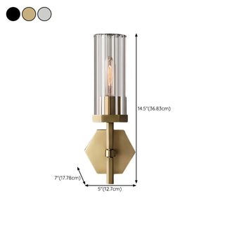 ZOWALA - Modern Clear Glass and Gold Geometric Vanity Light #size