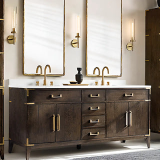 ZOWALA - Modern Clear Glass and Gold Geometric Vanity Light Image - 3