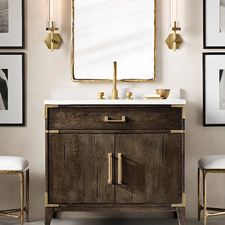ZOWALA - Modern Clear Glass and Gold Geometric Vanity Light Image - 4