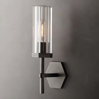 ZOWALA - Modern Clear Glass and Gold Geometric Vanity Light Image - 5