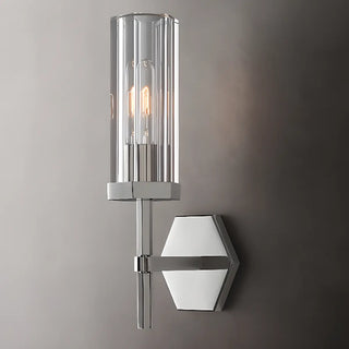 ZOWALA - Modern Clear Glass and Gold Geometric Vanity Light Image - 6