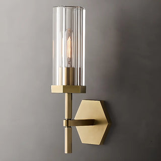 ZOWALA - Modern Clear Glass and Gold Geometric Vanity Light Image - 7